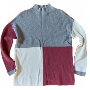 Apt.9 Colorblock Mockneck Sweater Size M
